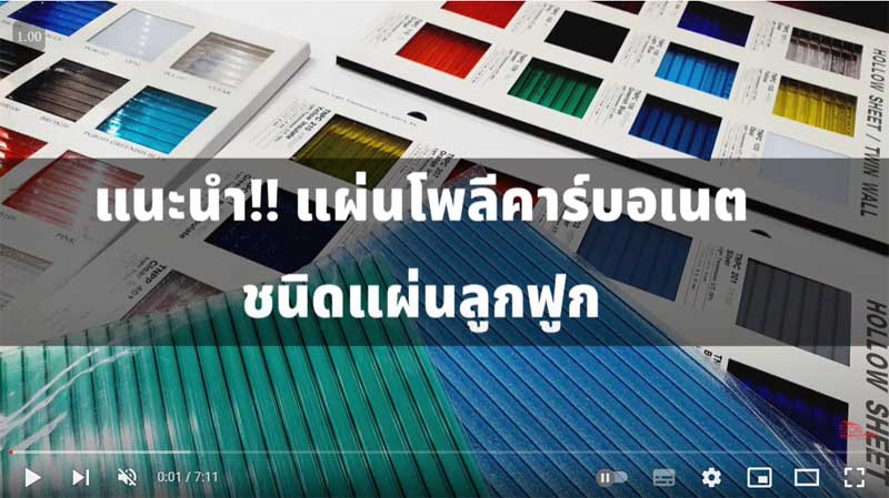 แนะนำกันสาดหลังคาแผ่นโพลีคาร์บอเนต Twinwall sheet